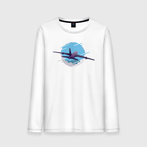 Мужской лонгслив хлопок Самолет фото