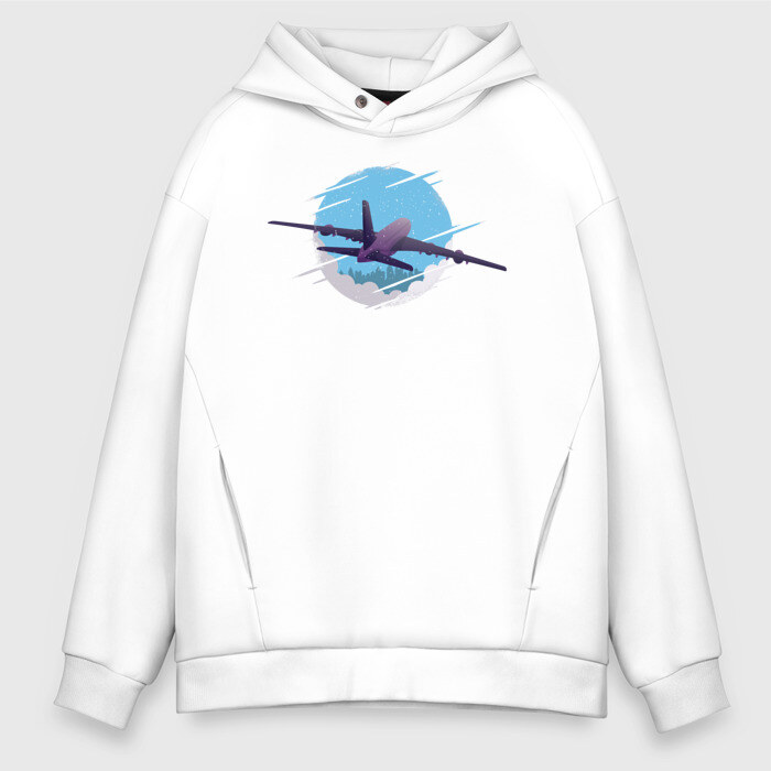 Мужское худи Oversize хлопок Самолет фото