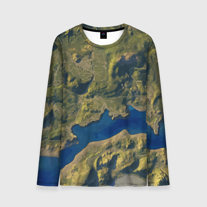 Мужской лонгслив 3D PUBG Map фото