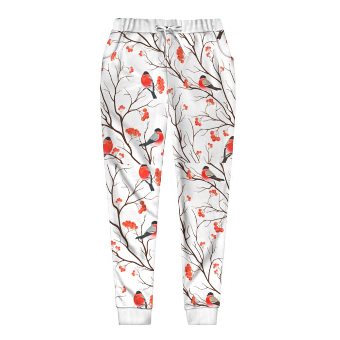 Женские брюки 3D Снегири фото