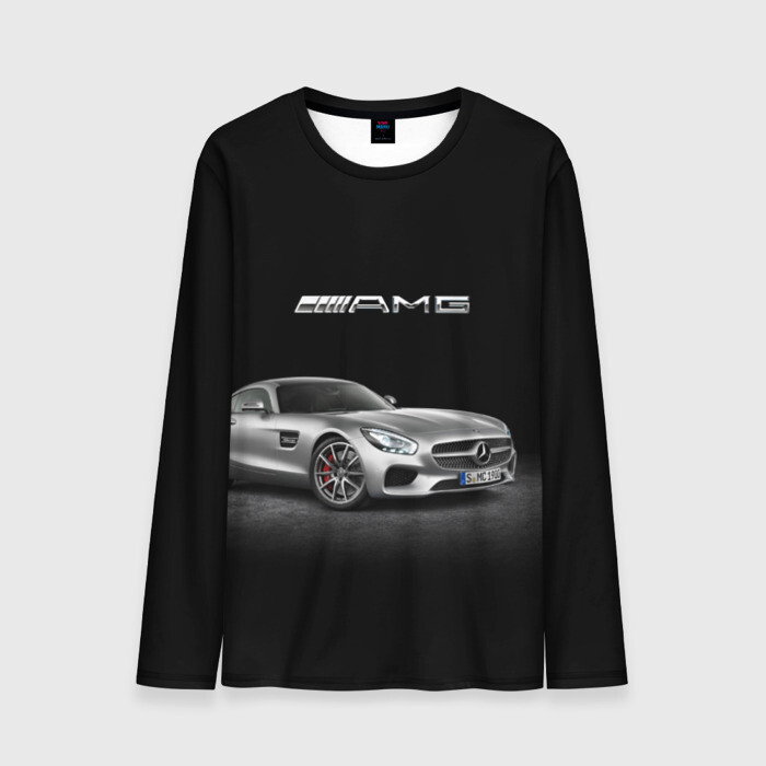 Мужской лонгслив 3D Mercedes V8 Biturbo AMG фото