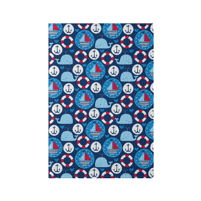 Обложка для паспорта матовая кожа Киты и яхты фото