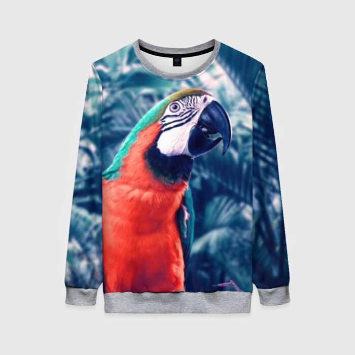 Женский свитшот 3D Попугай фото