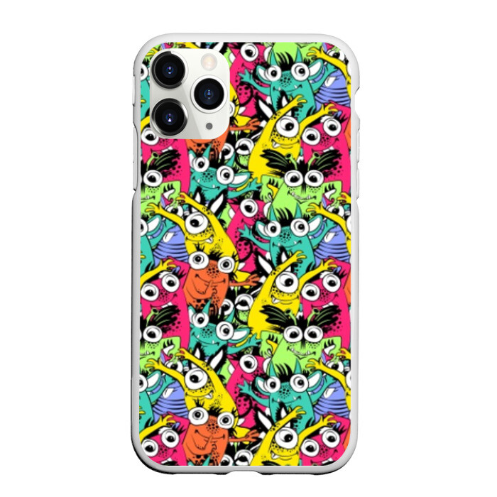 Чехол для iPhone 11 Pro матовый Весёлые монстры фото