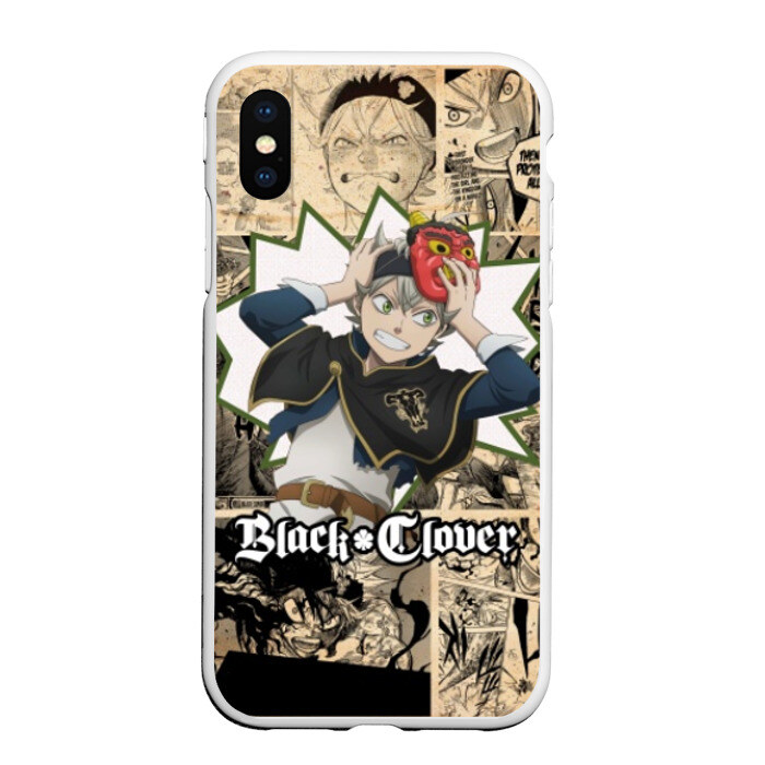 Чехол для iPhone XS Max матовый Черный Клевер (АСТА) фото