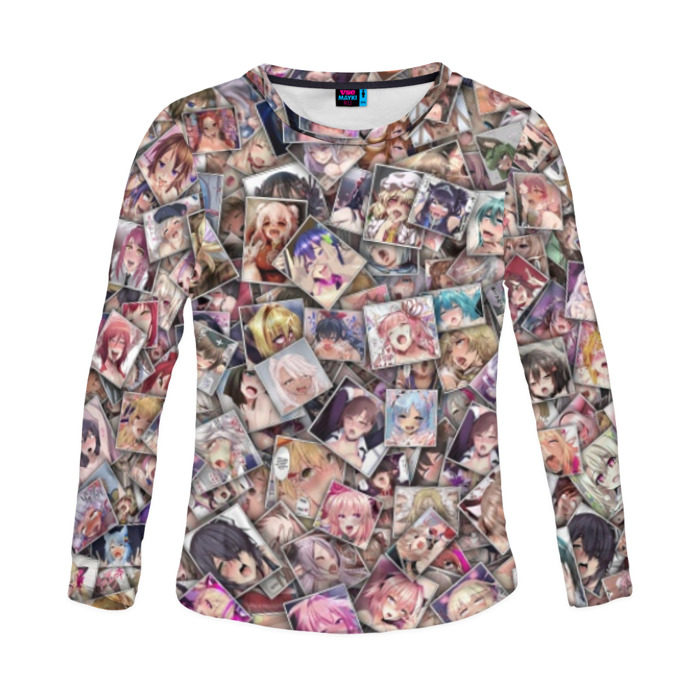 Женский лонгслив 3D Ахегао цвет фото