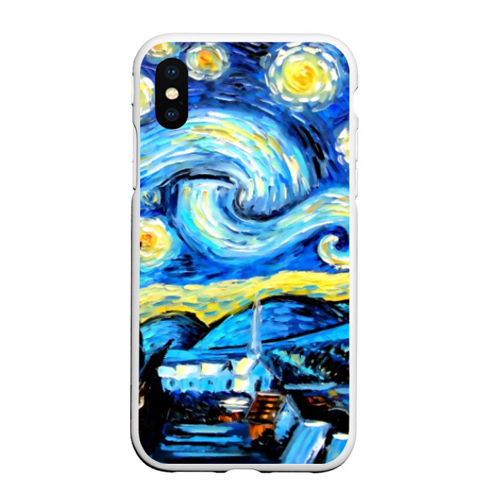 Чехол для iPhone XS Max матовый Звездная ночь Ван Гог фото