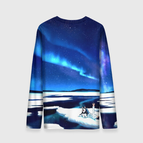 Мужской лонгслив 3D Мальчик и Хаски фото