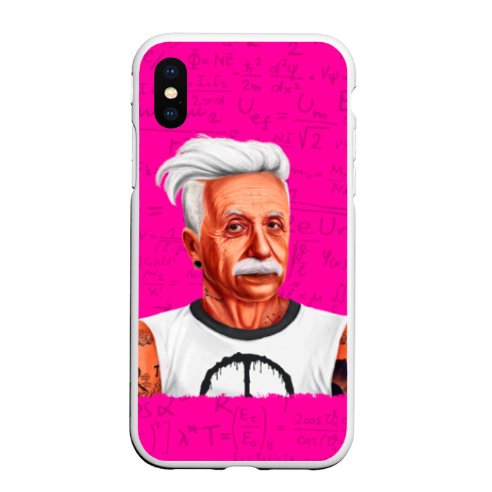 Чехол для iPhone XS Max матовый Альберт Эйнштейн хипстер фото
