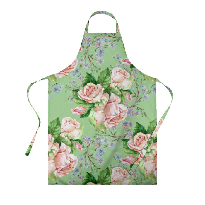 Фартук 3D Розы и васильки фото