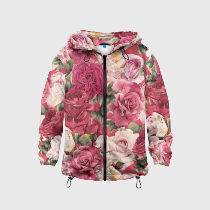 Детская ветровка 3D Акварель, розы фото