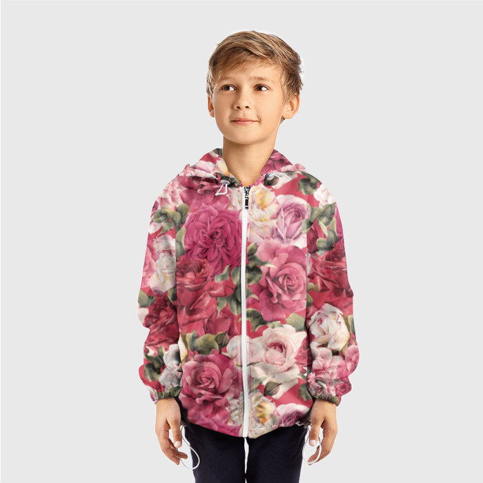 Детская ветровка 3D Акварель, розы фото