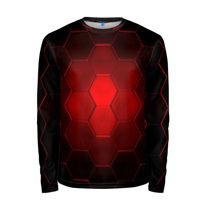 Мужской лонгслив 3D СТАЛЬНЫЕ СОТЫ(КРАСНЫЙ) фото