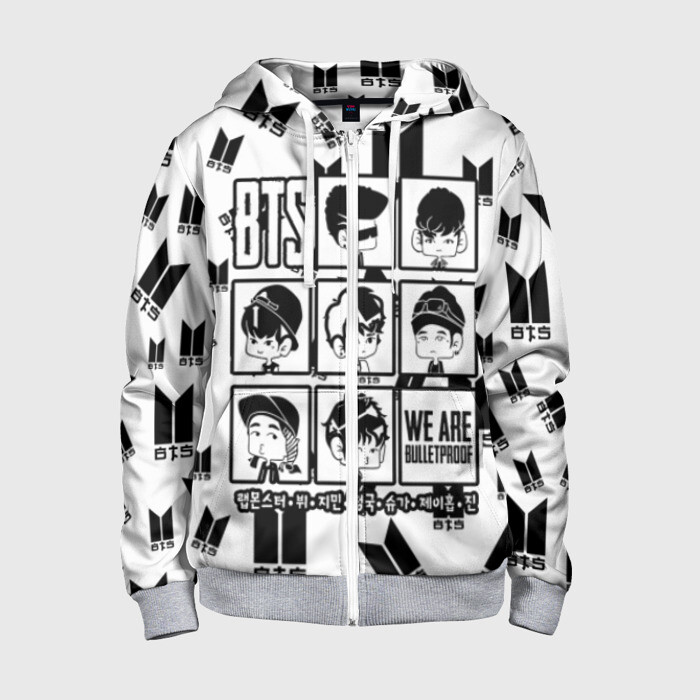 Детская толстовка 3D на молнии BTS WE ARE BULLETPROOF фото