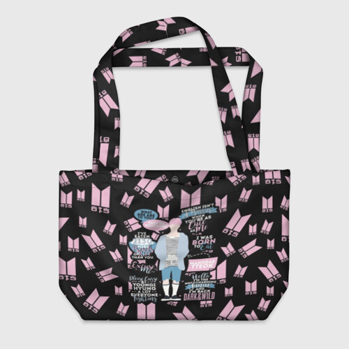 Пляжная сумка 3D BTS Jimin Quotes фото