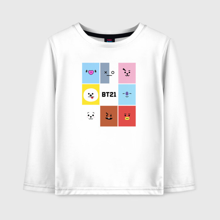 Детский лонгслив хлопок BTS BT21 фото