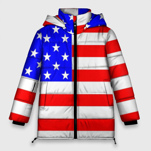Женская зимняя куртка 3D АМЕРИКАНСКИЙ ФЛАГ фото