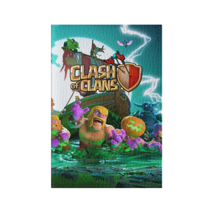 Обложка для паспорта матовая кожа Clash of Clans фото