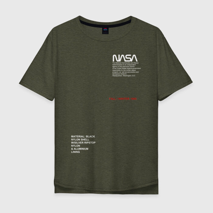 Мужская футболка хлопок Oversize NASA фото