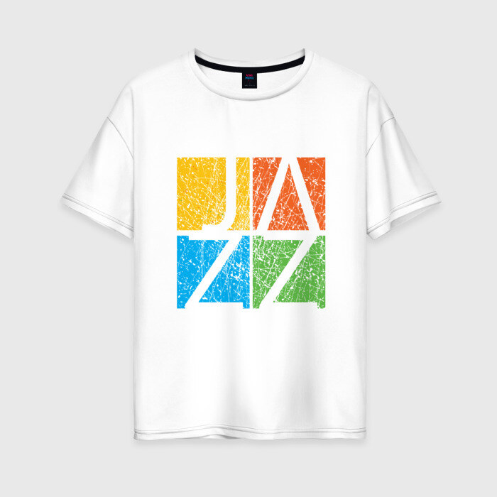 Женская футболка хлопок Oversize Jazz фото