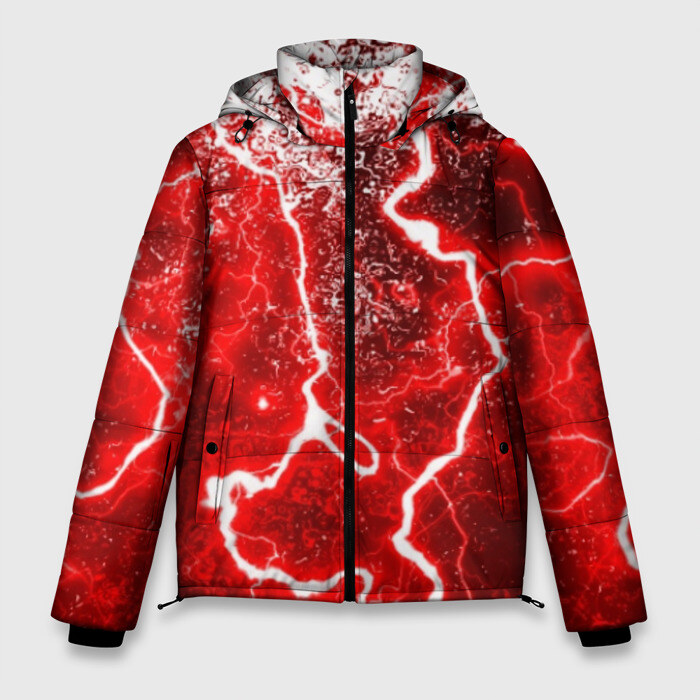 Мужская зимняя куртка 3D БРЫЗГИ КРАСОК(RED STORM) фото