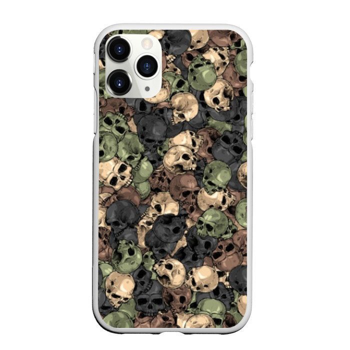 Чехол для iPhone 11 Pro матовый Камуфляж с черепами фото