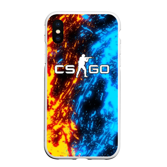 Чехол для iPhone XS Max матовый CSGO BATTLE FLAME фото