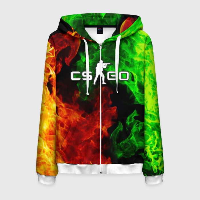 Мужская толстовка 3D на молнии CSGO TOXIC FLAME фото