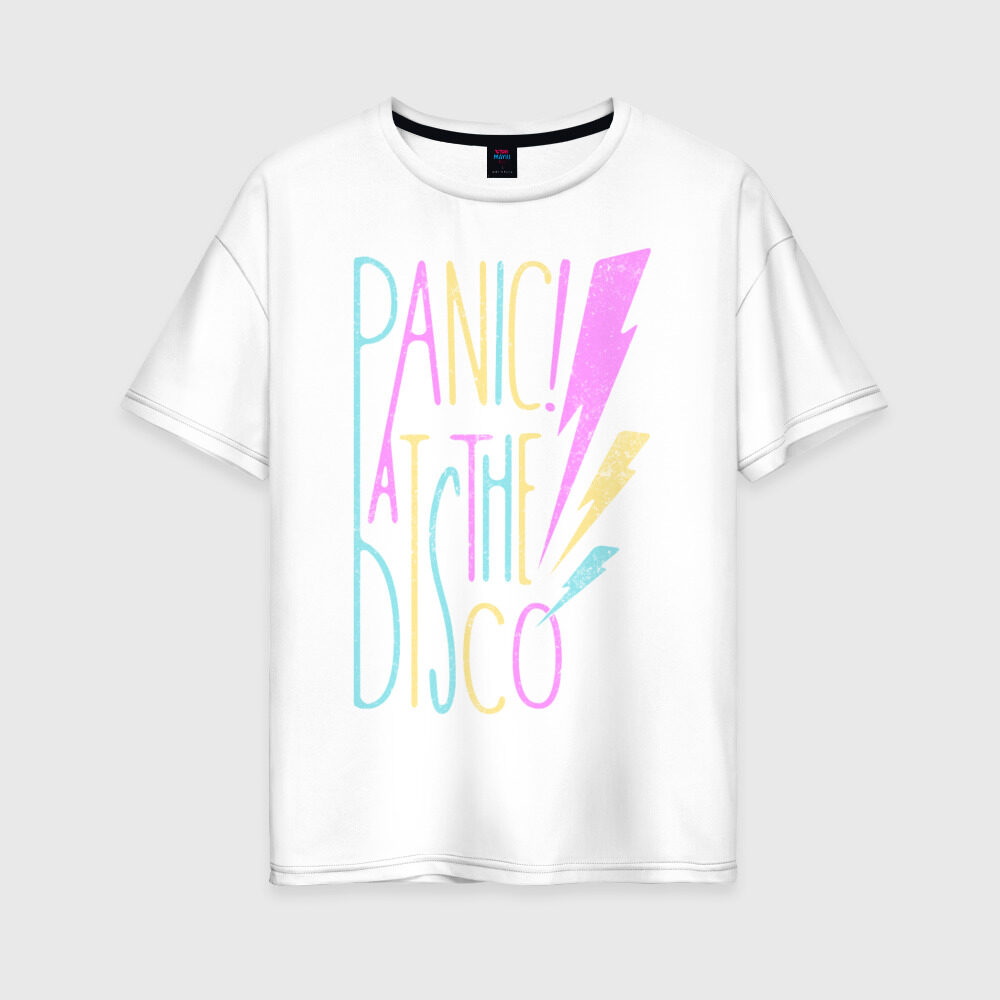 Женская футболка хлопок Oversize Panic! At the Disco фото
