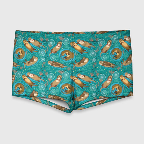 Мужские купальные плавки 3D Весёлые выдры фото