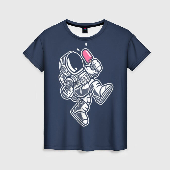 Женская футболка 3D Астронавт с мороженым фото