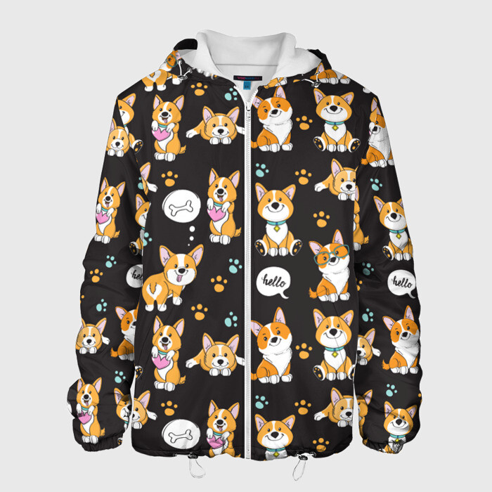 Мужская куртка 3D Милые пёсики фото