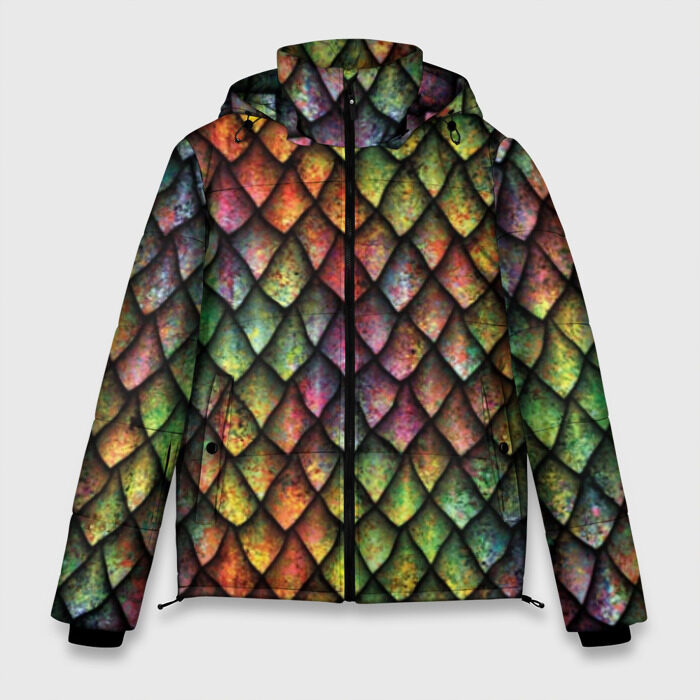 Мужская зимняя куртка 3D Чешуя дракона фото