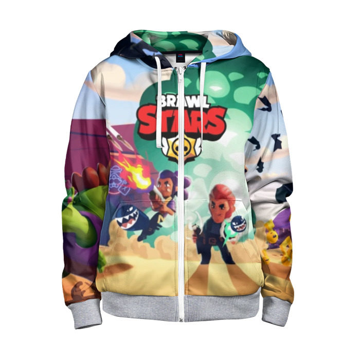 Детская толстовка 3D на молнии BRAWL STARS фото