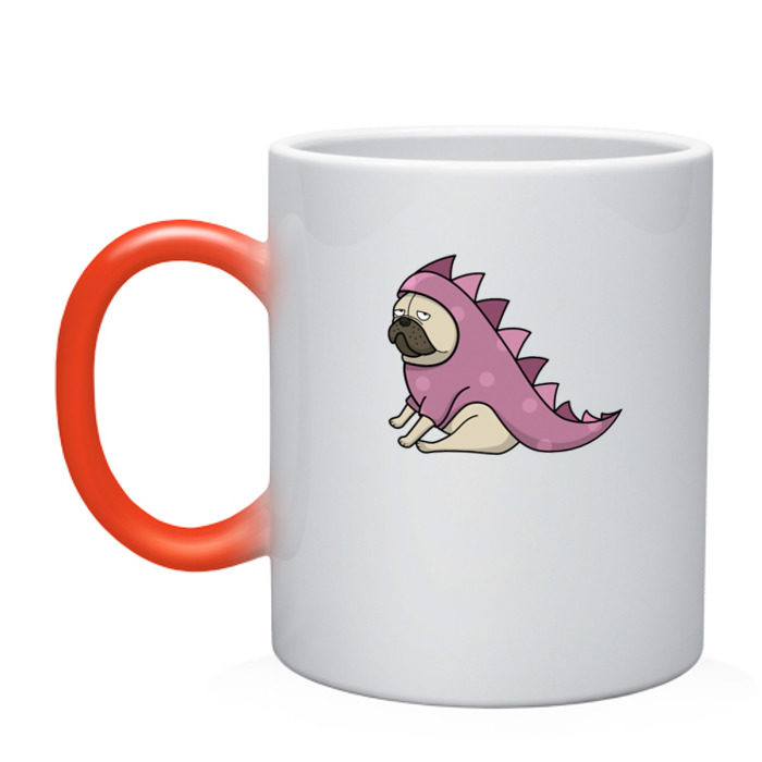 Кружка хамелеон Мопсозаврик девочка фото