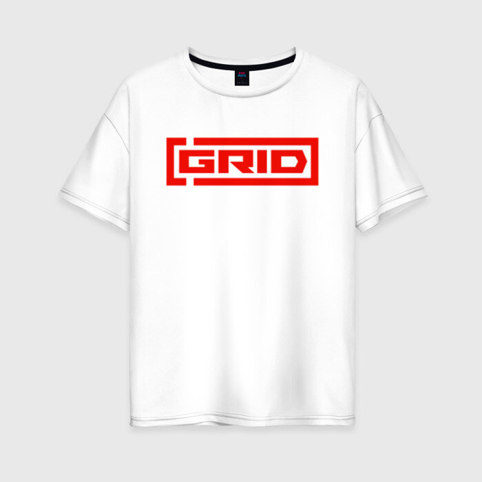 Женская футболка хлопок Oversize GRID (2019) фото