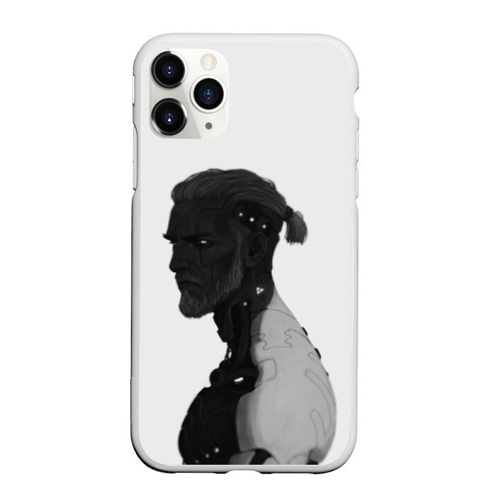 Чехол для iPhone 11 Pro матовый Кибер Геральт фото