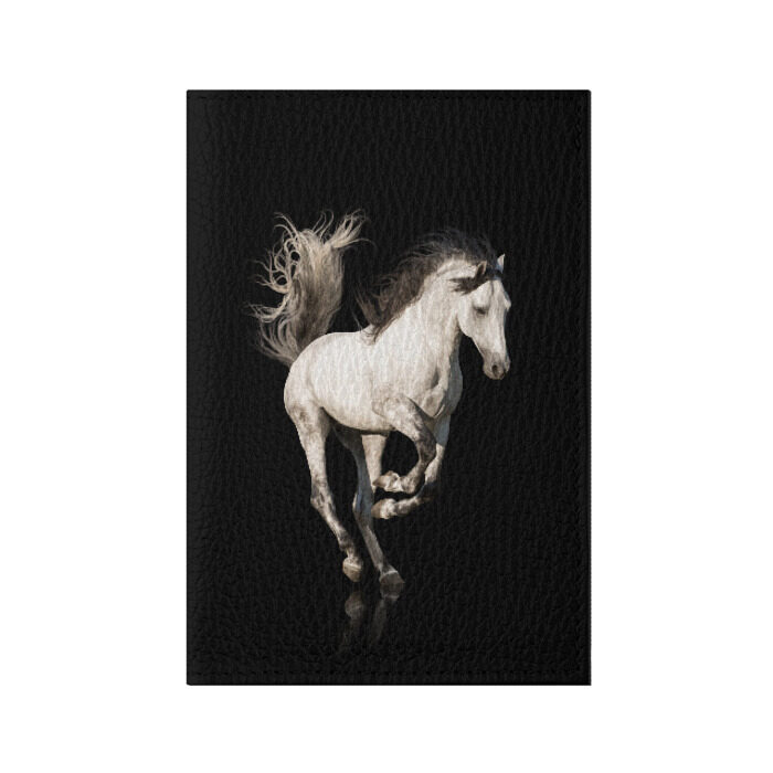 Обложка для паспорта матовая кожа Серный в яблоках конь фото