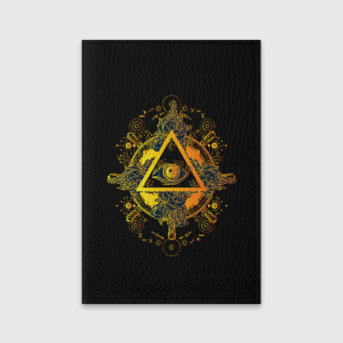 Обложка для паспорта матовая кожа Всевидящее око фото