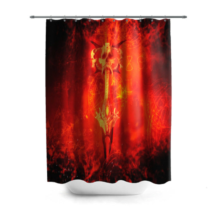 Штора 3D для ванной DOOM фото