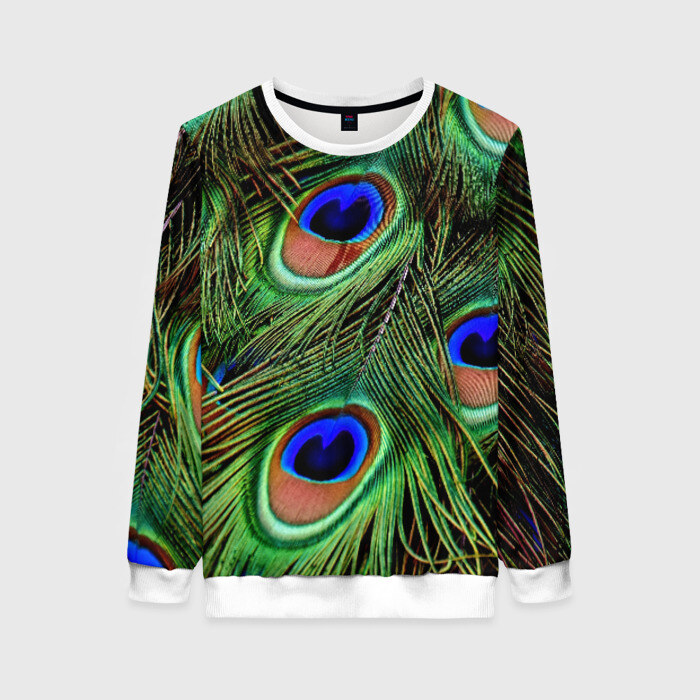 Женский свитшот 3D Перья павлина #1 фото