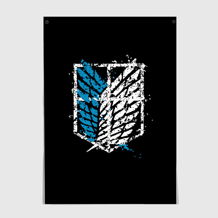 Постер АТАКА ТИТАНОВ | ATTACK ON TITAN ЧЁРНЫЙ фото