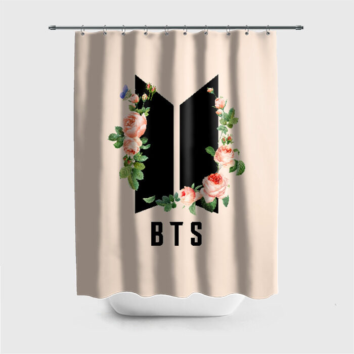 Штора 3D для ванной BTS фото