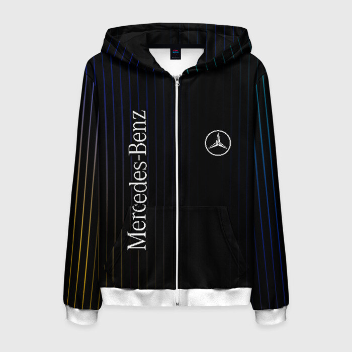 Мужская толстовка 3D на молнии Mercedes фото