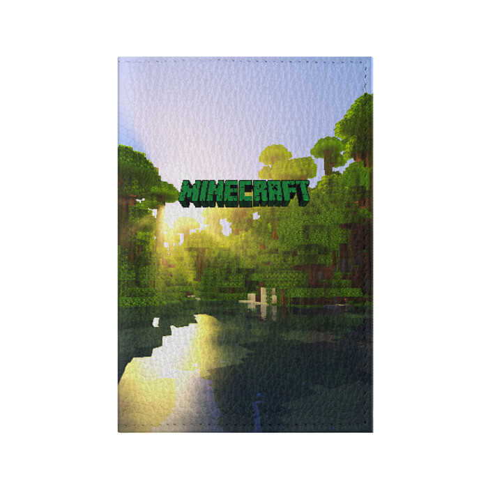Обложка для паспорта матовая кожа MINECRAFT фото