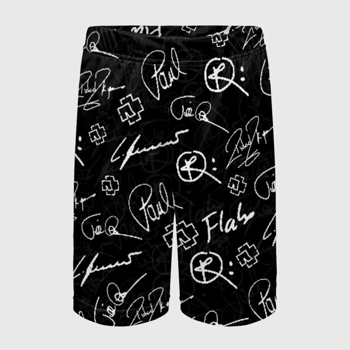 Детские спортивные шорты 3D RAMMSTEIN АВТОГРАФЫ фото