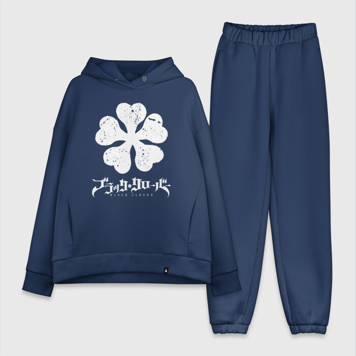 Женский костюм хлопок Oversize Black clover white grange фото