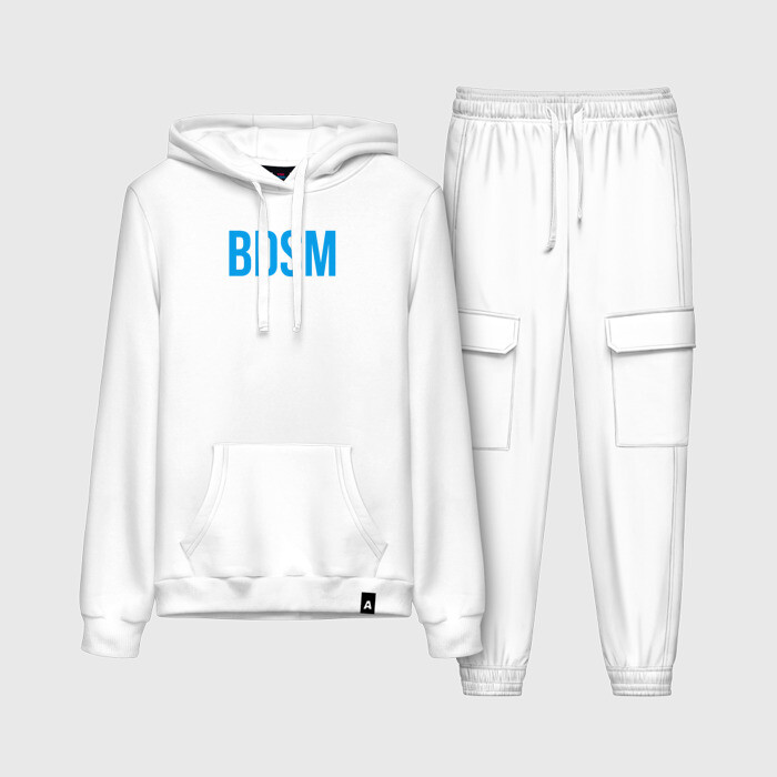 Женский костюм хлопок (с толстовкой) BDSM white фото