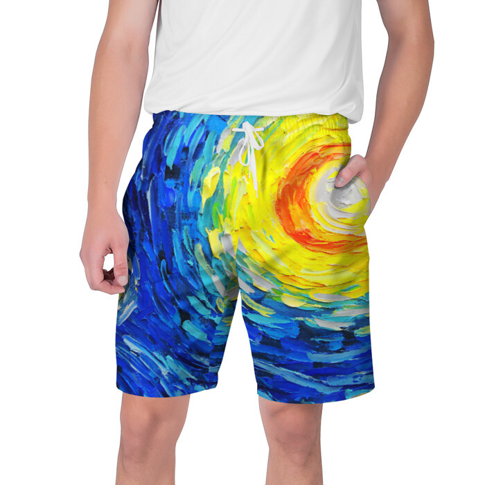 Мужские шорты 3D КРАСКИ ВАНГОГА фото