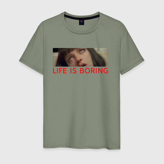 Мужская футболка хлопок Life is boring фото